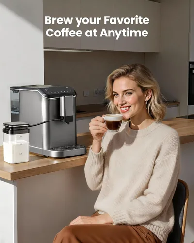 Vista 9 de Máquina automática de café expreso con molinillo y espumador