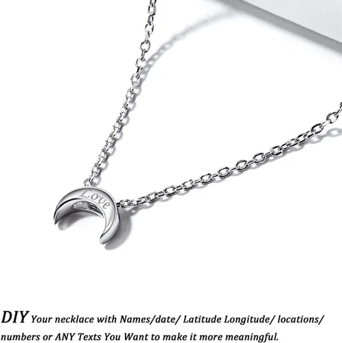 Vista 2 de ChicSilver - Pulsera delicada con cadena de eslabones de plata esterlina, personalizada con corazón, estrella, luna, punto o loto pequeños, plata