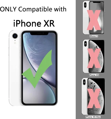 Vista 2 de Funda protectora resistente para iPhone XR, con 3 capas, de goma resistente a prueba de golpes, para iPhone XR de 6.1 pulgadas (azul oscuro/verde)