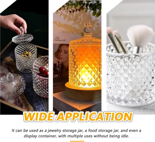 Vista 4 de ericotry Recipientes vacíos de cristal para dulces, para bufé, con tapa para fiestas, bodas, exhibición en el hogar