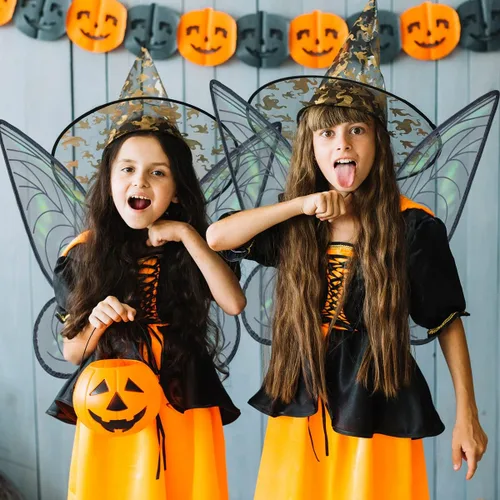 Vista 6 de quescu 2 alas de hadas para adultos, alas de mariposa para niñas y mujeres, disfraz de Halloween, alas de ángel para niños (negro y negro)