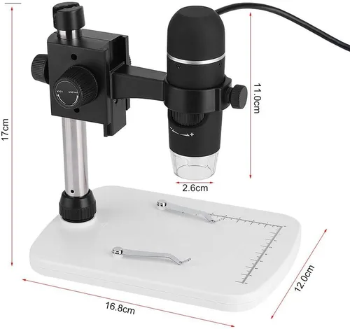 Vista 4 de Cámara de inspección USB HD del PDA del microscopio digital, soporte profesional de la medida del microscopio digital LED del microscopio