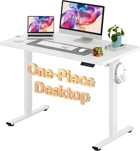 Vista 20 de SANODESK Escritorio Eléctrico de Pie de 40 x 24 pulgadas, Superficie de Una Pieza, Escritorio de Altura Ajustable con Controlador de 6 Botones Marco