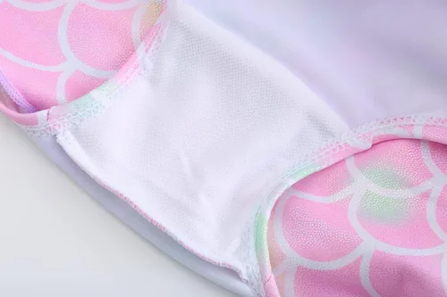 Vista 7 de Traje de baño para niñas de una pieza con diseño de unicornio y sirena, bañador de arcoíris