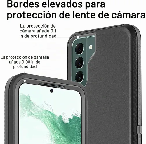 Vista 3 de Funda para Galaxy S22 Plus con protector de pantalla de TPU flexible [2 unidades], 3 en 1, cuerpo completo, a prueba de golpes, resistente a prueba