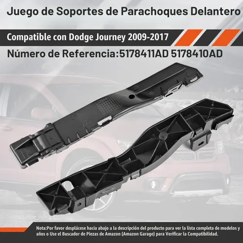 Vista 2 de Juego de Soportes de Parachoques Delantero Izquierdo y Derecho Compatible con Dodge Journey 2009 2010 2011 2012 2013 2014 2015 2016 2017 Reemplazo