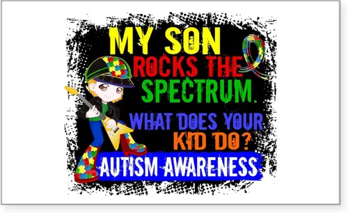 Vista 4 de CafePress Pegatina rectangular de alerta de autismo para parachoques