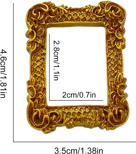 Vista 6 de Pack of 10 Gold Small Style Picture Frames for DIY Jewelry Xmas Decor