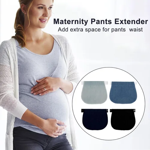 Vista 4 de DSLSQD Extensor de pantalones de maternidad, extensor de pantalones de embarazo ajustables, extensor de botón para jeans, extensor de botón