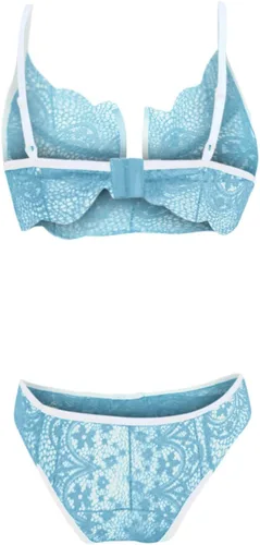 Vista 5 de Zainafacai Lencería para mujer, conjunto de lencería de malla para mujer, para sexo, traviesa, sexy, transparente, babydoll, Azulclaro