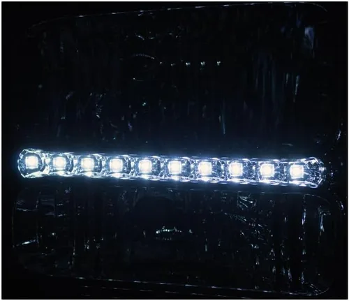 Vista 5 de Faros delanteros de repuesto de barra LED, cromados, compatibles con Ford F-250 F-350 F-450 F-550 Super Duty 2005-2007