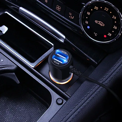 Vista 2 de Cargador de cámara para salpicadero, Plozoe Car Dash Cam Cable de alimentación USB Adaptador de carga de vehículo para GPS GPS Nuvi Gar 'min, Mirror