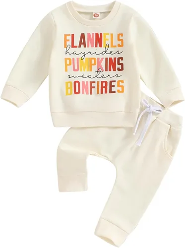 Vista 60 de Karwuiio Conjunto de disfraz de Halloween para bebé, sudadera de manga larga y pantalones para otoño