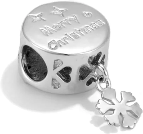 Vista 2 de QeenseKc Muñeco de nieve de Navidad, elfo, ciervo, dulce pan de jengibre, abalorio de invierno para pulsera Pandora