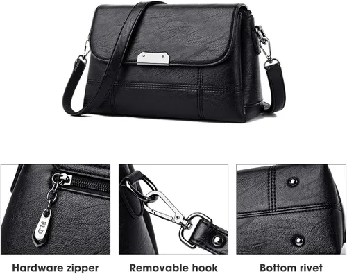 Vista 6 de Alovhad Bolso bandolera de piel para mujer bolso pequeño