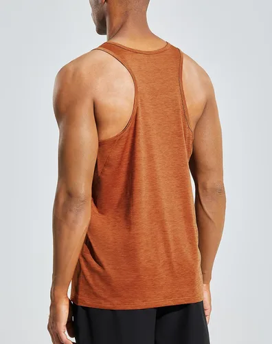 Vista 4 de MIER Camisetas de entrenamiento sin mangas para hombre, secado rápido, natación, atletismo, gimnasio, correr, muscular, playa, camisetas sin mangas