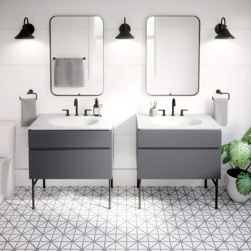 Vista 5 de American Standard 8722000.243 Studio S - Juego de patas para tocador, color negro mate