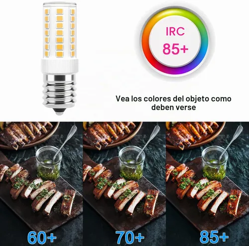 Vista 5 de Bombillas LED E17 regulables de 5 W para microondas sobre estufa, 125 V, 40 W, equivalente a incandescente, blanco cálido 3000 K, apto para Blanco