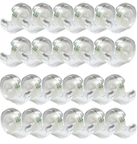 Vista 7 de Cinta transparente de oficina con dispensador de fácil corte y diseño recargable, 3/4 pulgadas de ancho, paquete de 16 rollos Adhesivo fuerte