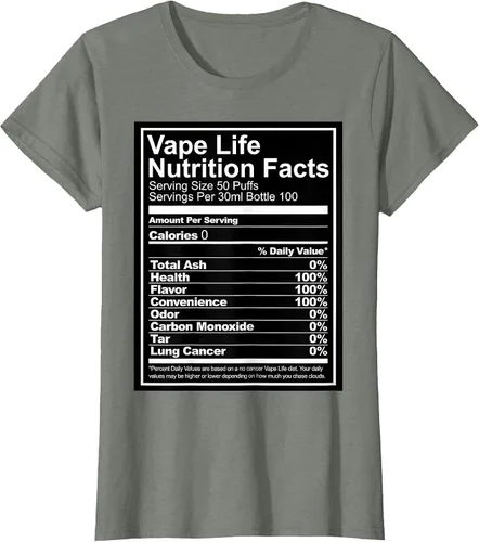 Vista 14 de Información nutricional de Vape Life - Camiseta Vaping - Camiseta Vaper Tee