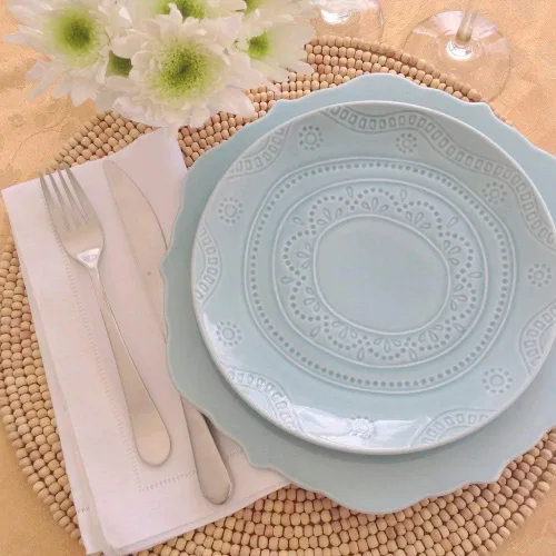Vista 4 de Servilletas de cena con dobladillo de lino blanco – Juego de 6 servilletas de tela 100% lino de 20 x 20 pulgadas
