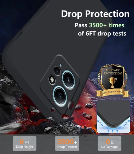 Vista 4 de Compatible con Xiaomi Redmi Note 12 4G Funda Silicona Líquida Verde Oscuro, Teléfono Suave Táctil Suave para Redmi Note 12 4G Funda Silicona A