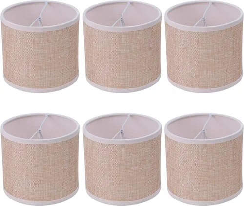 Vista 9 de Wellmet Pantallas de Lámpara, Pantallas Pequeñas de Candelabro SOLO para Bombillas de Vela, Pantallas de Lámpara de Tambor con Clip, Juego de 6