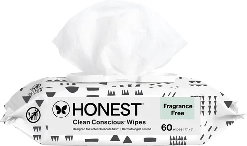 Vista 26 de The Honest Company - Toallitas limpiadoras para bebé con 99% de agua, respetuosas con el medioambiente, a base de plantas, hipoalergénicas