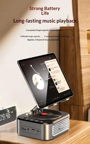 Vista 9 de Soporte para Tableta para Escritorio con Base Giratoria de 360° con Altavoz Bluetooth, Soporte Ajustable Compatible con iPad Pro 13 12 11 Air Mini 5