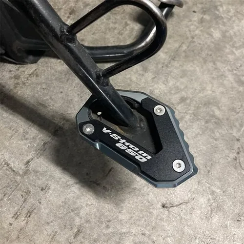 Vista 4 de TEMKIN W for Suzuki V-Strom 650/XT VSTROM 650 DL650 2004-2022 2021 Motorcycle CNC Kickstand Foot Side Stand Extension Pad Support Plate Y