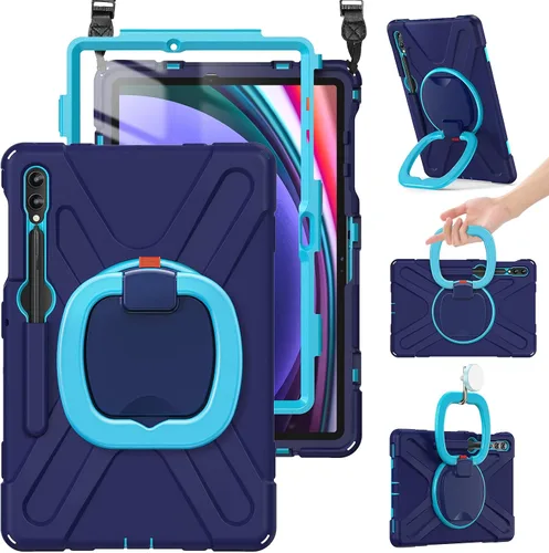Vista 11 de BRAECN Funda para Samsung Galaxy Tab S10+/S9 FE+/S9+ Plus de 12.4 pulgadas, funda de silicona resistente con protector de pantalla, soporte para S