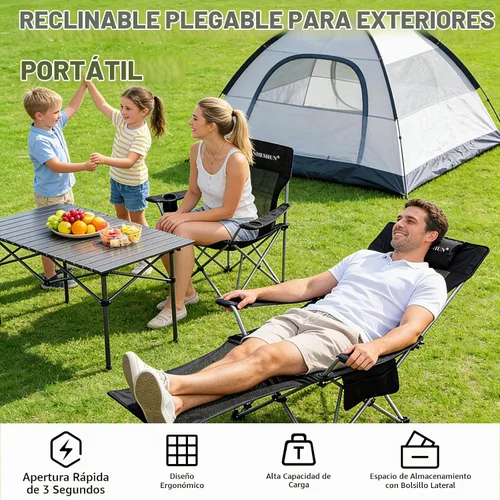 Vista 8 de Zero Gravity - Silla de camping reclinable con almohada acolchada, soporte para tazas, bolsillo de almacenamiento y bolsa de transporte, sillón