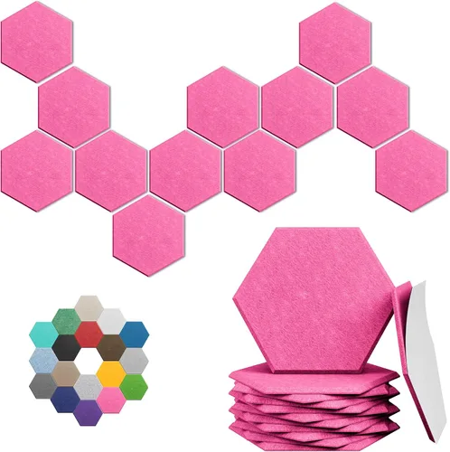 Vista 44 de Paneles hexagonales en forma de A, paquete de 12 paneles acústicos de alta densidad de 12 x 10 x 0.4 pulgadas para mejorar la reducción de ruido