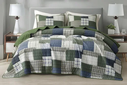 Vista 10 de Chezmoi Collection Herald - Juego de edredón estampado de 2 piezas, color azul aguamarina, negro, blanco, bohemio, damasco, colcha ligera
