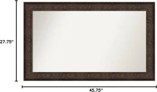 Vista 817 de Amanti Art Espejo de pared personalizado no biselado (25 x 25 pulgadas), marco de bronce acentuado, varios tamaños personalizados, espejo de baño