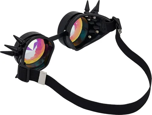 Vista 5 de Anteojos para fiesta con lentes de cristal diseño de caleidoscopioarco iris. Entrega en 3-5 días.