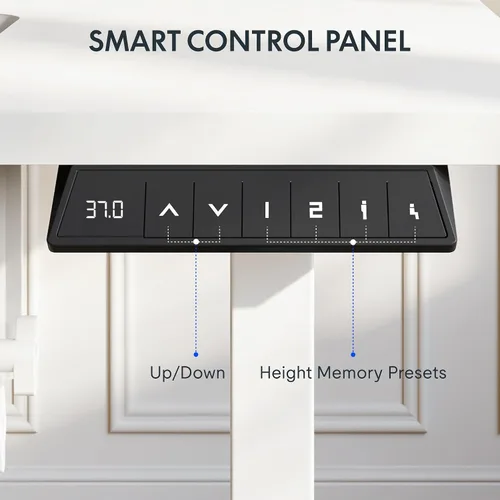 Vista 13 de FLEXISPOT Mesa de coser ajustable con cama para máquina de coser de montaje empotrado, escritorio de costura con doble espacio de trabajo ajustable
