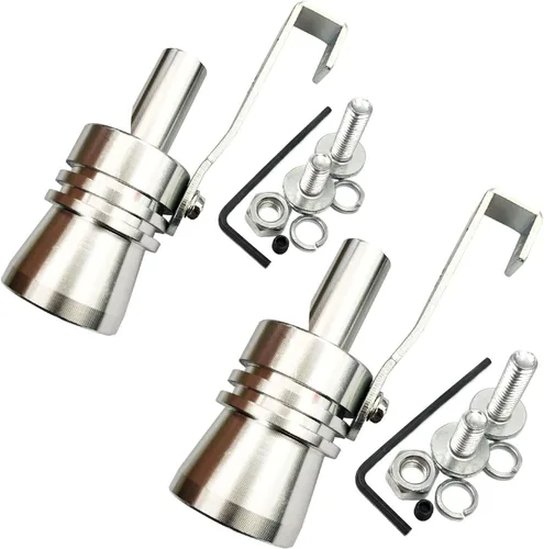 Vista 9 de DEVMO Silenciador de escape universal de aleación de aluminio de tamaño XL, silenciador de tubo de escape de sonido turbo para coche (XL-negro)