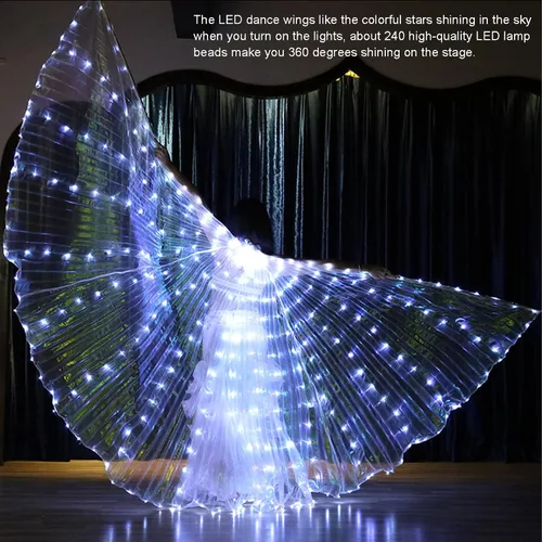 Vista 3 de Ragyzity Alas LED Isis iluminan alas que brillan para danza del vientre, alas de mariposa LED para Halloween Navidad