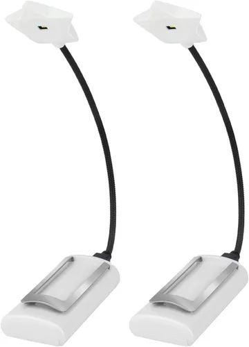 Vista 8 de LUXSWAY Paquete de 2 luces LED de lectura de libros, funciona con pilas, luz de libro para leer en la cama, 2 brillo ajustable para el cuidado