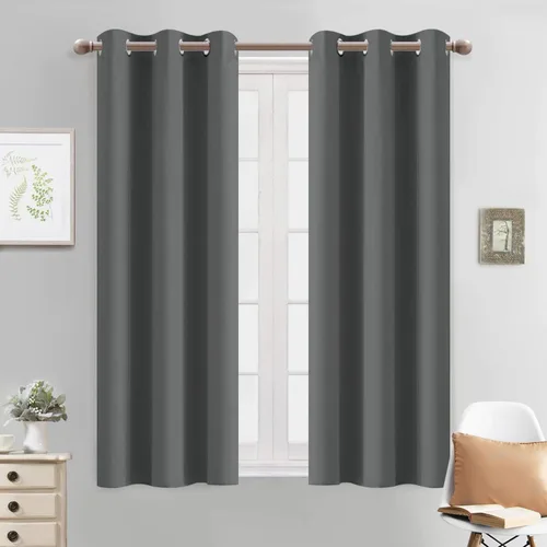 Vista 12 de Yakamok Cortinas opacas para dormitorio, aislamiento térmico, cortinas de oscurecimiento de habitación para sala de estar, juego de 2 paneles
