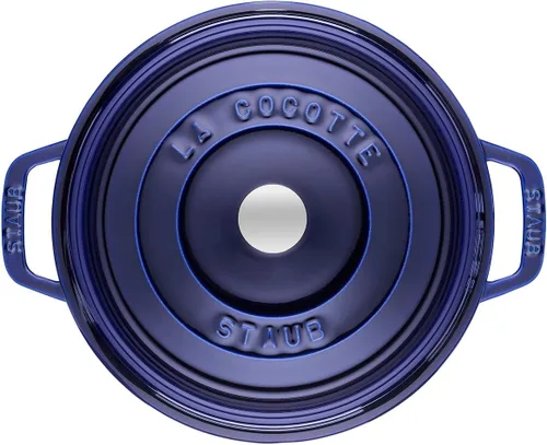 Vista 7 de Staub - Cocotte redonda de hierro fundido, 5.5 cuartos de galón, color azul oscuro, fabricado en Francia