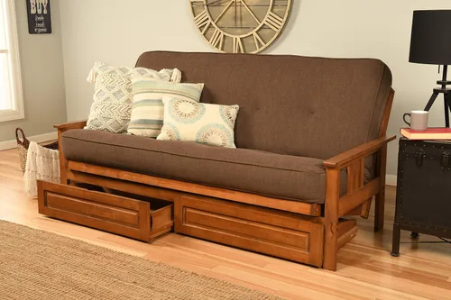 Vista 30 de Kodiak Futons Monterey - Marco de futón con cajones, incluido, color nuez Solo marco