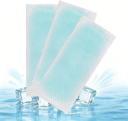 Vista 6 de 20 parches de gel refrescante para la fiebre, tiras refrescantes para la frente alivian el dolor de cabeza, dolor de muelas, somnolencia, fatiga