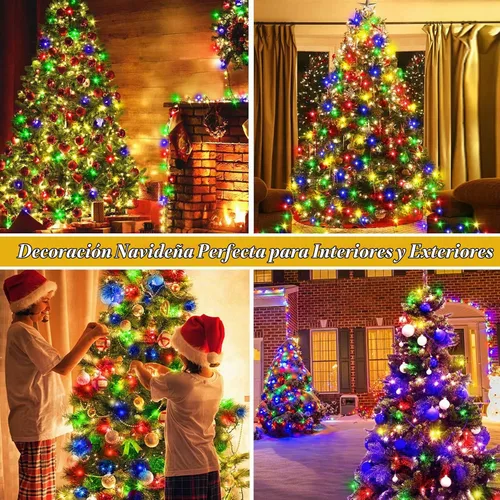 Vista 5 de aneeway 400 luces LED para árbol de Navidad, luces de Navidad con 8 modos de luz y función de memoria, 16 cadenas de luces de 6.6 pies con función