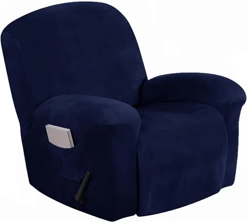 Vista 37 de Aedlcal Fundas para sofá reclinable, 10 piezas, fundas de sofá reclinable de felpa de terciopelo con consola central, con bolsillo lateral