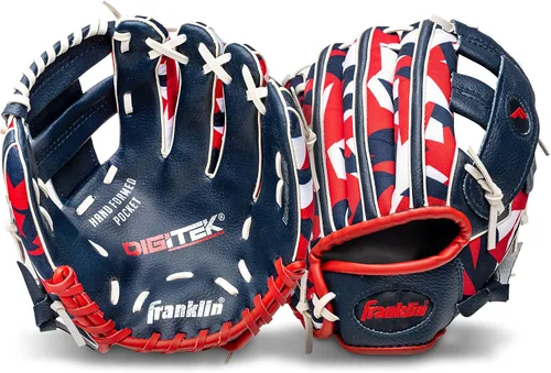 Vista 3 de Franklin Sports RTP Kids Tball Glove Azul marino/Rojo