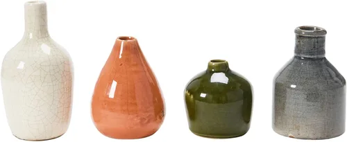 Vista 11 de Creative Co-Op - Vasijas de terracota azul y marfil (Set de 4 tamaños)
