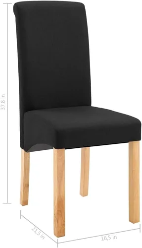 Vista 2 de Dining Chairs 2 Pcs Black Fabric,Living Room Dining Chairs,Counter Dining Chairs Suitable for Daily Dining Or Special Events Such As Meetings