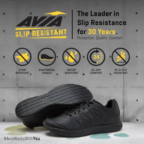 Vista 6 de Avia Avi-Skill - Zapatos antideslizantes para hombre, calzado de trabajo y seguridad para hombre, color negro
